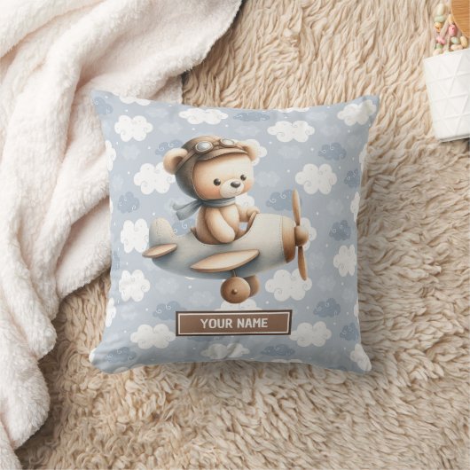 Aangepaste Teddy Bear Kussen voor Baby Boy Nursery (Deken)