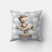 Aangepaste Teddy Bear Kussen voor Baby Boy Nursery (Achterkant)