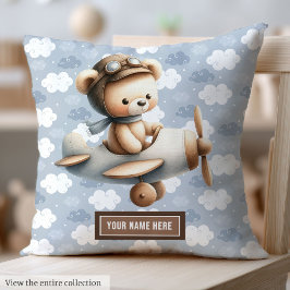 Aangepaste Teddy Bear Kussen voor Baby Boy Nursery