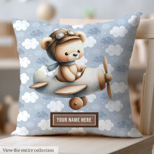 Aangepaste Teddy Bear Kussen voor Baby Boy Nursery
