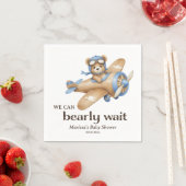 Aangepaste Teddy Bear Pilot Baby Boy Shower Servet (Insitu)
