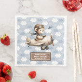 Aangepaste Teddy Bear Pilot-servetten voor Baby sh Servet (Insitu)