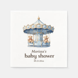 Aangepaste Teddy Bear Twin Boy Baby shower Servet