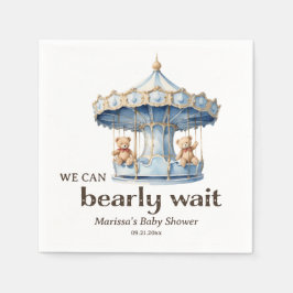 Aangepaste Teddy Bear Twin Boys Baby shower Servet