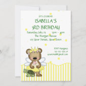 Aangepaste Teddy Bear Yellow Fairy Princess Kaart (Voorkant)