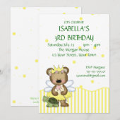 Aangepaste Teddy Bear Yellow Fairy Princess Kaart (Voorkant / Achterkant)