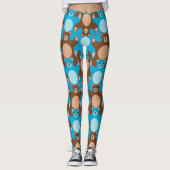Aangepaste Teddy Bears blauwe tiener leggings (Voorkant)