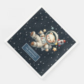 Aangepaste Teddybeer Astronaut Napkins Baby Verjaa Servet (Hoek)