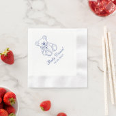 Aangepaste teddybeer babyshower servet (Insitu)