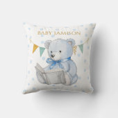 Aangepaste Teddybeer die een boek leest Kussen (Achterkant)
