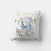 Aangepaste Teddybeer die een boek leest Kussen (Voorkant)
