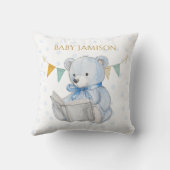 Aangepaste Teddybeer die een boek leest Kussen (Achterkant)