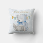 Aangepaste Teddybeer die een boek leest Kussen (Achterkant)
