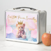 Aangepaste Teddybeer Roze Lint Gouden Kroon (In situ)