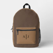 Aangepaste Teen Rugzak – Mocha Brown met Initialen (Voorkant)