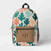 Aangepaste Teen Rugzak – Mocha Brown met Initialen (Voorkant)