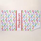 Aangepaste "Teenslippers" keukenhanddoek Strandlaken (Voorkant)