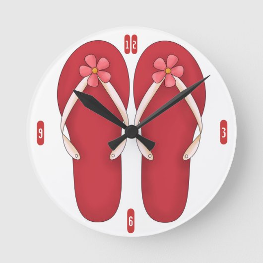 Aangepaste teenslippers klokstrandklokken ronde klok (Voorkant)