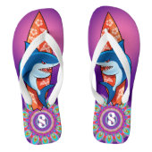 Aangepaste Teenslippers Shark surf hippy boho paar (Voetbed)