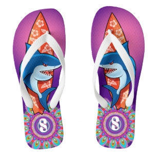 Aangepaste Teenslippers Shark surf hippy boho paar