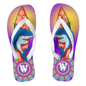 Aangepaste Teenslippers Shark surf hippy boho paar (Voetbed)