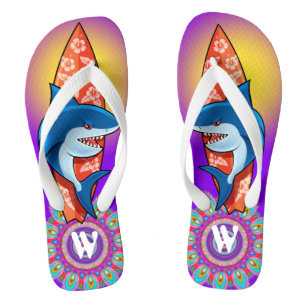 Aangepaste Teenslippers Shark surf hippy boho paar