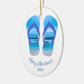 Aangepaste Teenslippers voor kerstbalken Keramisch Ornament (Links)