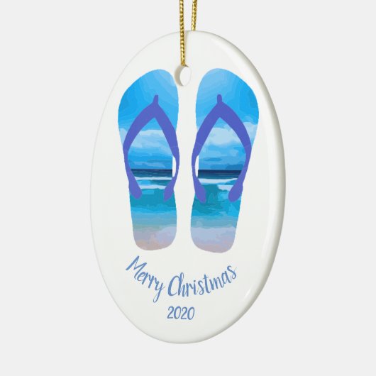 Aangepaste Teenslippers voor kerstbalken Keramisch Ornament (Links)