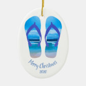Aangepaste Teenslippers voor kerstbalken Keramisch Ornament (Voorkant)