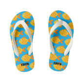 Aangepaste Teenslippers voor kinderen met goudviso (Voetbed)