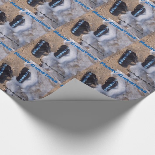 Aangepaste Teenslippers voor prettige kerstdagen Cadeaupapier (Hoek)