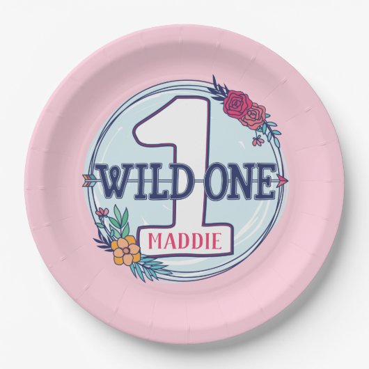 Aangepaste teepee Boho stam eerste geboorte Pape Papieren Bordje (Voorkant)