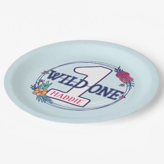 Aangepaste teepee Boho stam eerste verjaardag Papieren Bordje (Gekanteld)