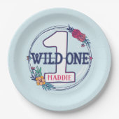 Aangepaste teepee Boho stam eerste verjaardag Papieren Bordje (Voorkant)