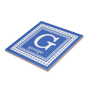 Aangepaste tegels voor monogram, naam en kleur tegeltje