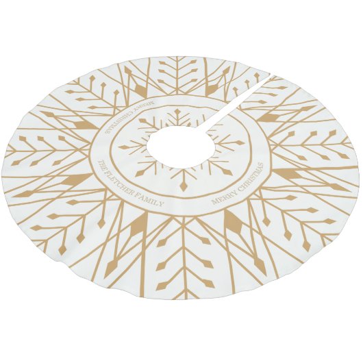 Aangepaste tekendeco Snowflake Holiday Tree Skirt Kerstboom Rok (Gekanteld)