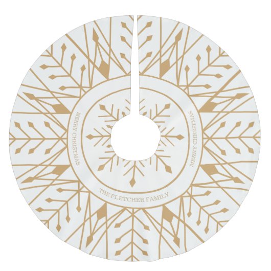 Aangepaste tekendeco Snowflake Holiday Tree Skirt Kerstboom Rok (Voorkant)