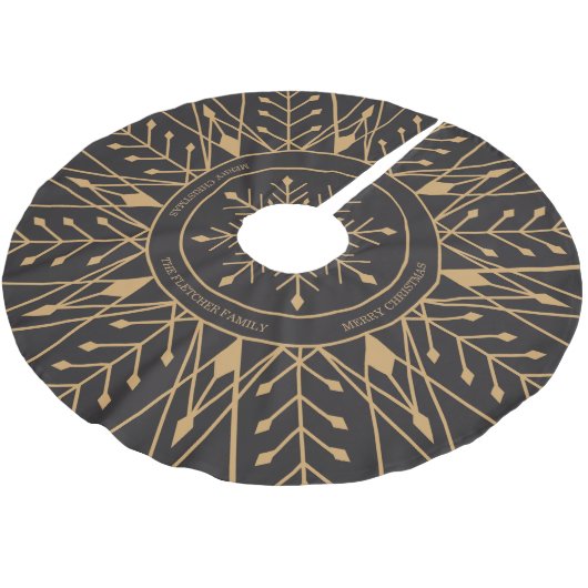 Aangepaste tekendeco Snowflake Holiday Tree Skirt Kerstboom Rok (Gekanteld)