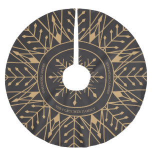 Aangepaste tekendeco Snowflake Holiday Tree Skirt Kerstboom Rok