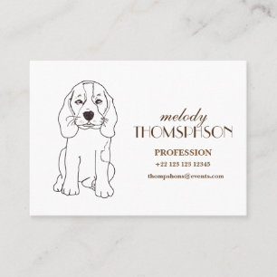 Aangepaste tekening van een cute lineaire hond visitekaartje