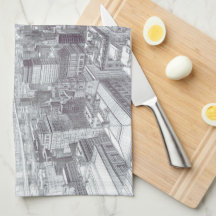 Aangepaste tekening van het landschap van New York