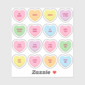 Aangepaste tekst 16 Valentijnsdag conversatie hart Sticker (Vel)