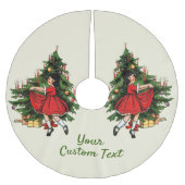 Aangepaste tekst 1950s  meisje met kerstboom kerstboom rok (Voorkant)