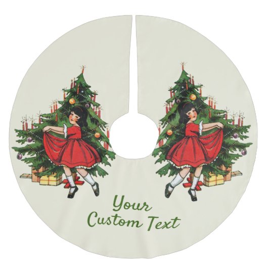 Aangepaste tekst 1950s meisje met kerstboom rok (Voorkant)
