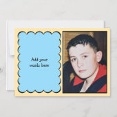 Aangepaste tekst 1 foto perzik blauwe magnetische magnetische uitnodiging (Voorkant)