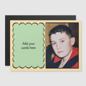 Aangepaste tekst 1 foto perzik groene magnetische magnetische uitnodiging (Voorkant / Achterkant)