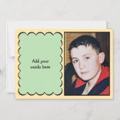 Aangepaste tekst 1 foto perzik groene magnetische magnetische uitnodiging (Voorkant)