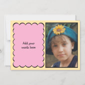 Aangepaste tekst 1 foto perzik roze magnetische ka uitnodiging (Voorkant)