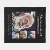 Aangepaste tekst 4-foto Onvergetelijk In Onze Hart Fleece Deken (Voorkant (Horizontaal))