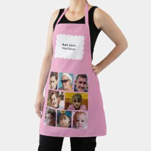 Aangepaste tekst 8 foto's wit roze schort